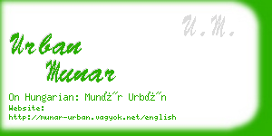 urban munar business card